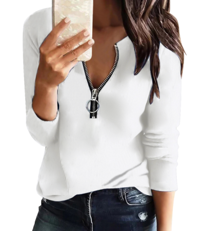 女拉链长袖卫衣（LTW20177） - 涤毛圈-230g/S