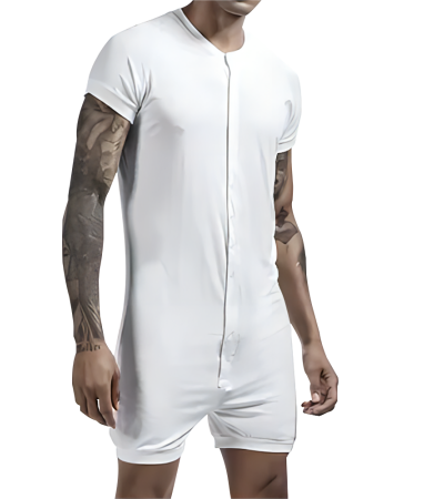 男士短袖两侧袋连体短裤R0156 - 四面弹-120g/S