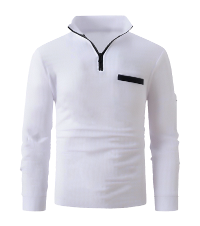 XBH0004-成人立领长袖POLO衫 - 鸟眼布-110g/S