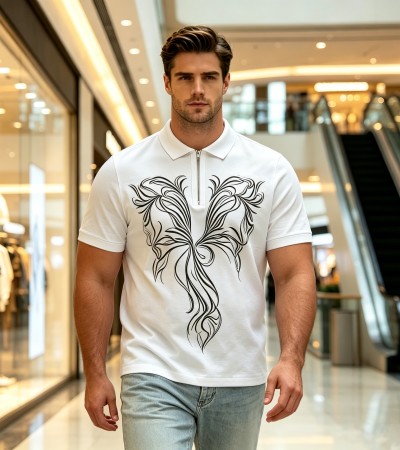 加大码-男士大码短袖POLO衫-WR014X - 仿棉-180g/0XL