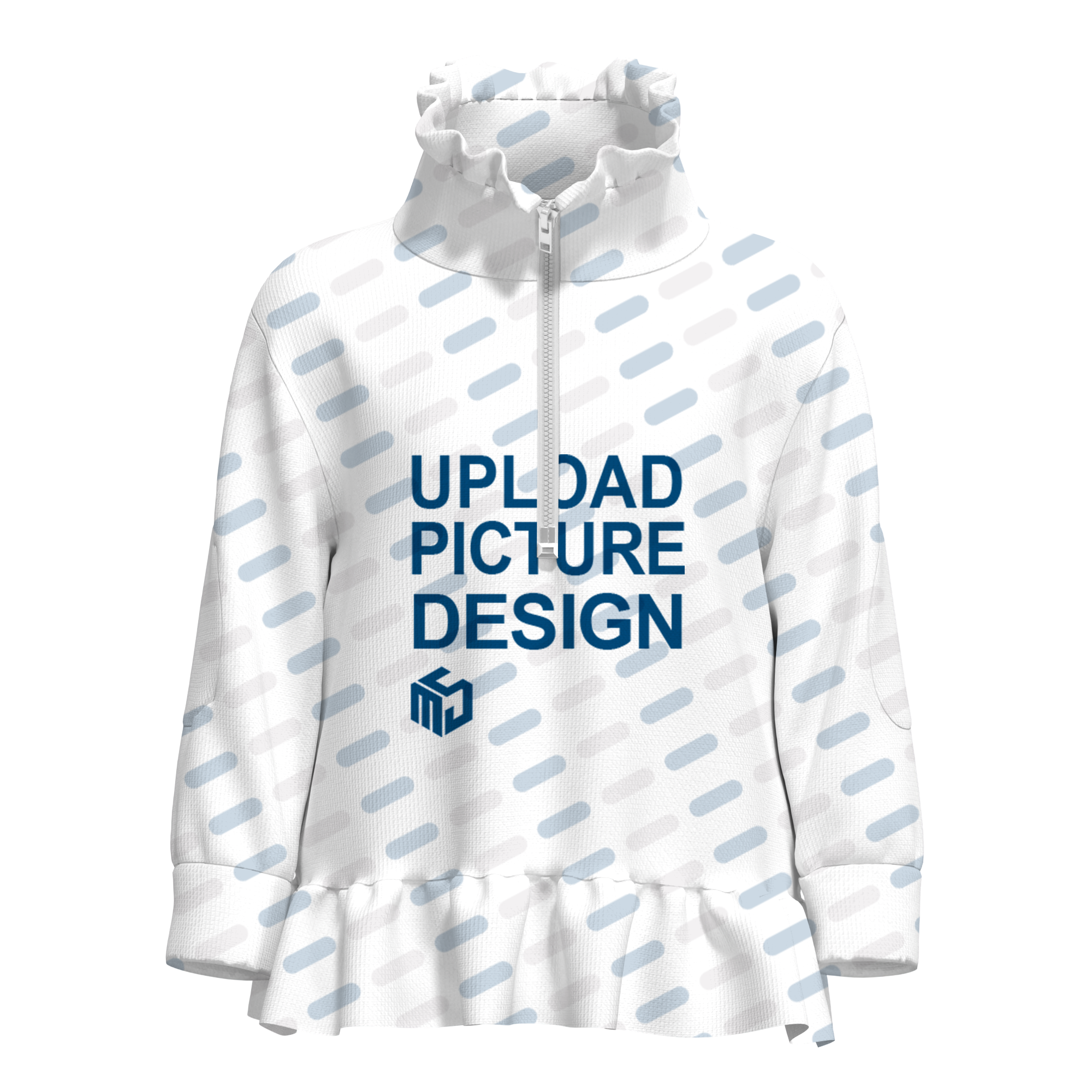 Girls' HalfZi p Long Sleeve Sweatshirt with Side Pockets and Ruffle Hem