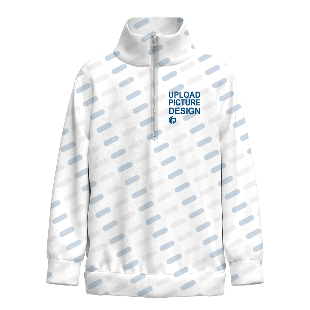 Children's long sleeved half zipper double pocket top