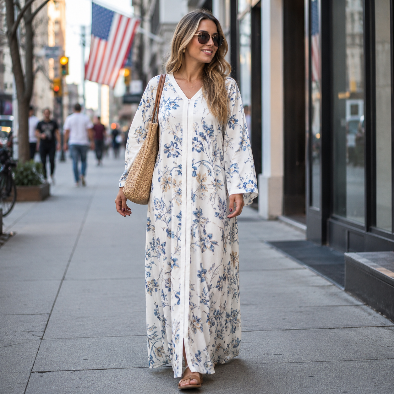 Custom Women's Long Sleeve Zipper Maxi Dresse