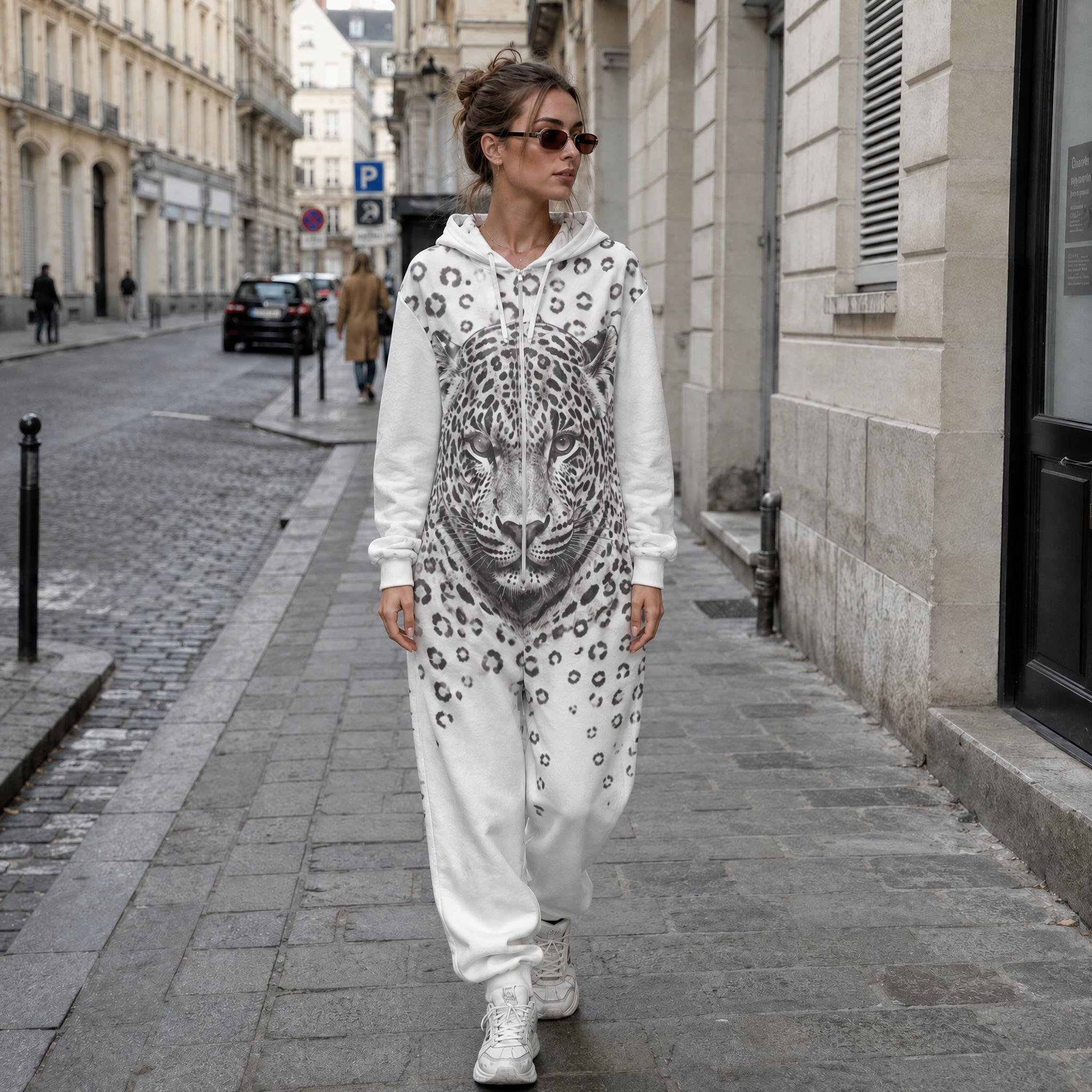 Custom Women's Hooded Zipper Jumpsuit
