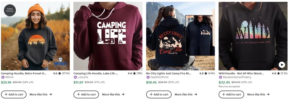 连帽卫衣露营元素