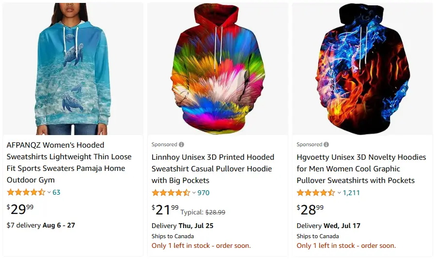 跨境选品，运动服品类连帽卫衣热卖