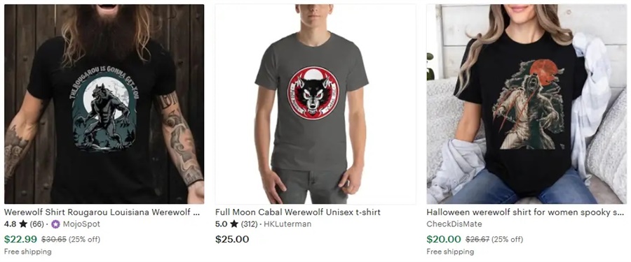 t恤定制万圣节元素满月狼人