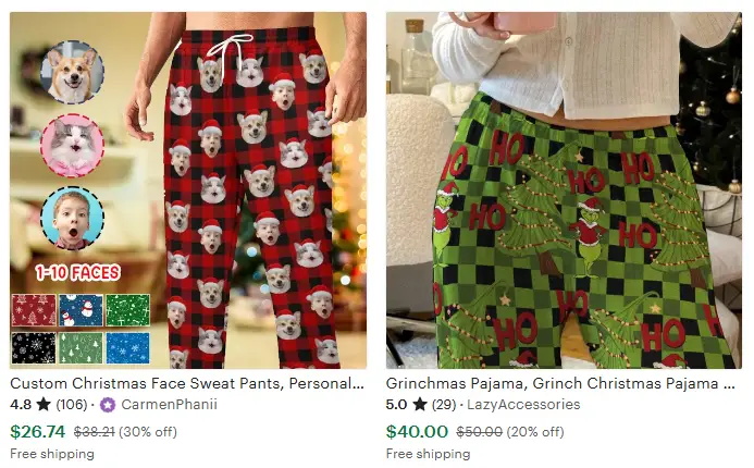 圣诞运动裤家居裤子设计主题之幽默的圣诞双关语