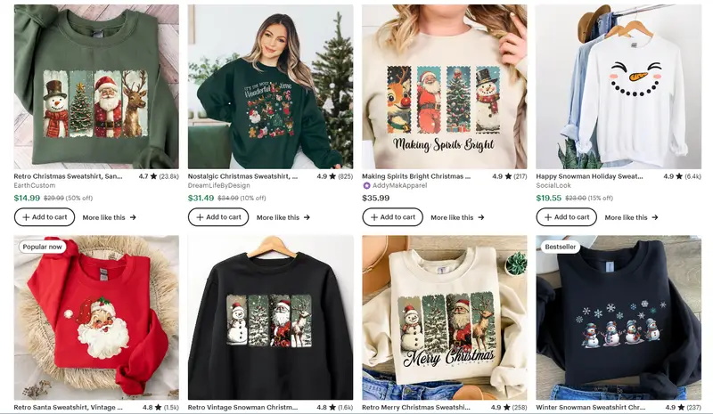 圣诞节卫衣设计方向之经典圣诞图标