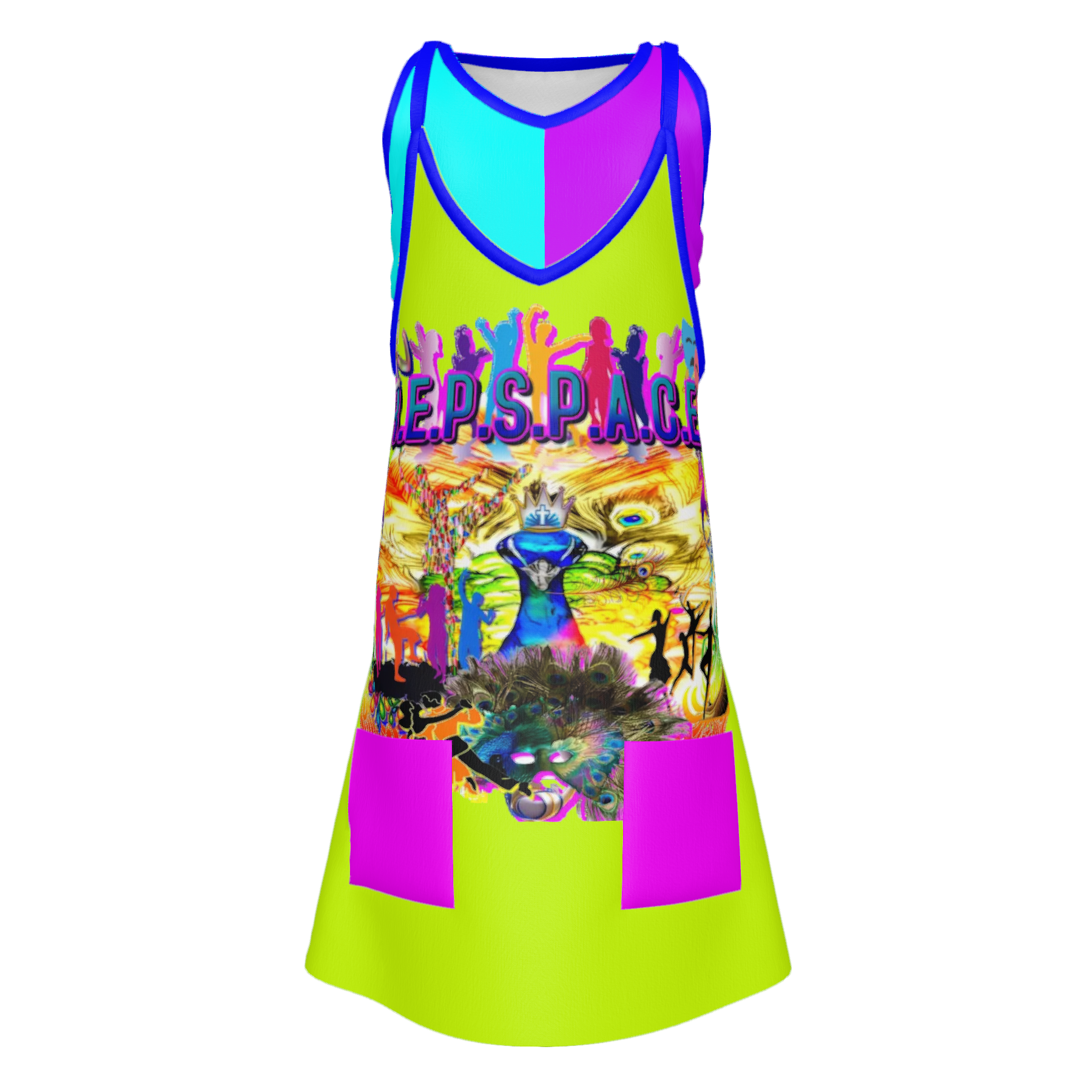 JNV REPSPACE TENNIS DRESS NEON GREEN BRIGHT COLOR BRIGHT